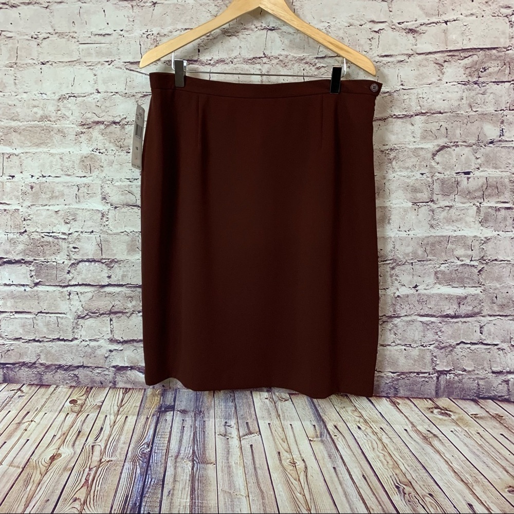 Rena Rowan Cranberry Red Lined Career Pencil Skirt